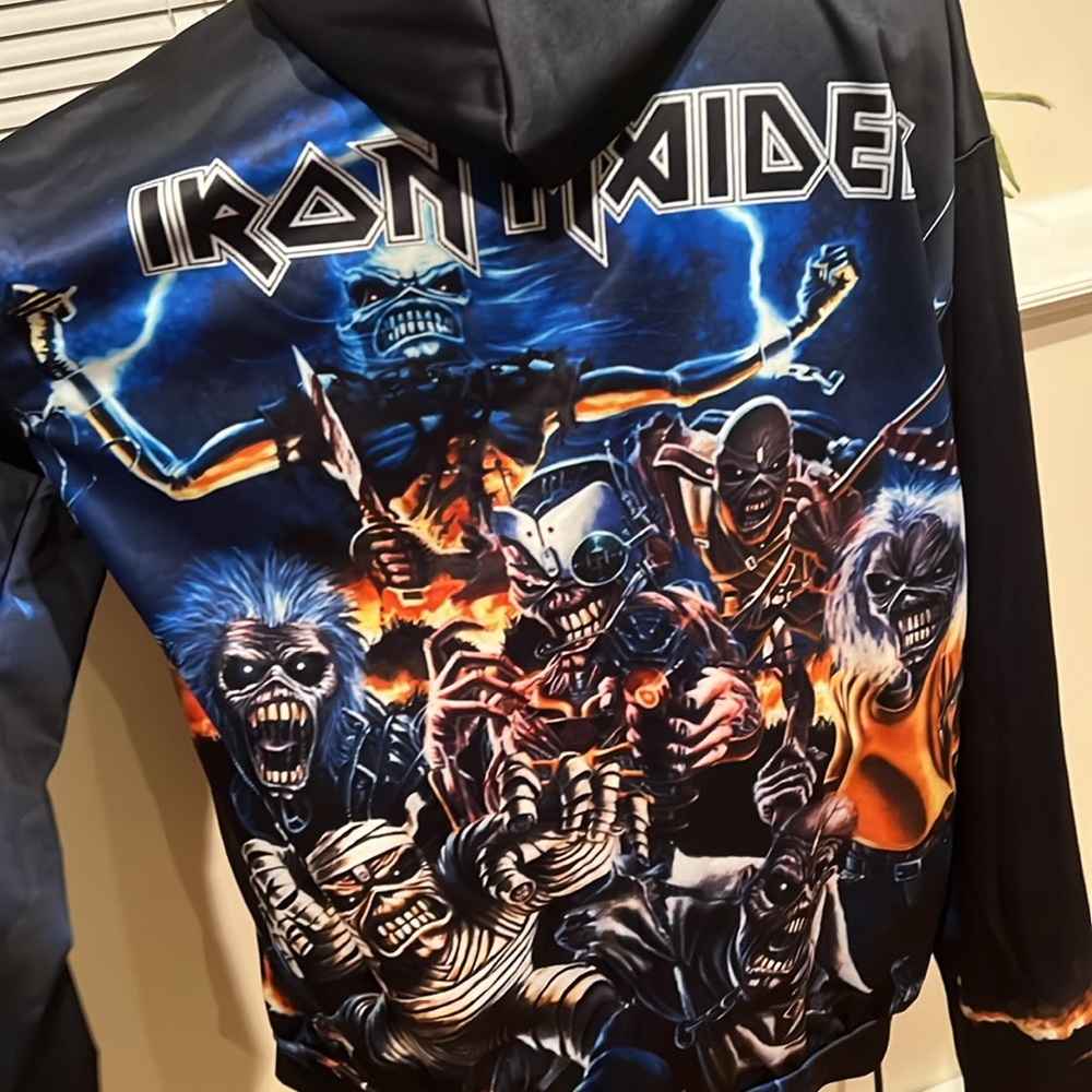 Black Iron Maiden hoodie with front and back graphics size XXL - Picture 3 of 13